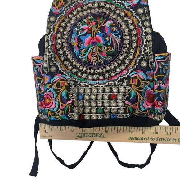 Boho Embroidered Backpack Purse - Picture 5 of 15
